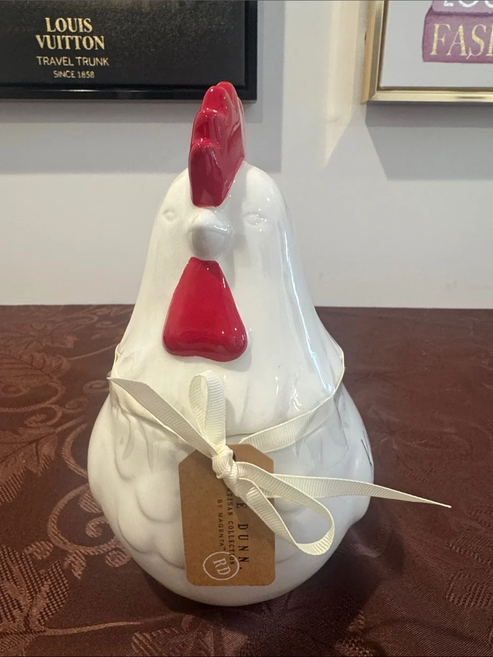 🐓Rae Dunn White Ceramic Hen Canister